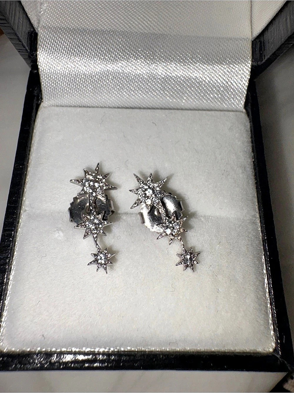 Anzie Aztec Michelle North Star Trio Stud Earrings in Sterling Silver